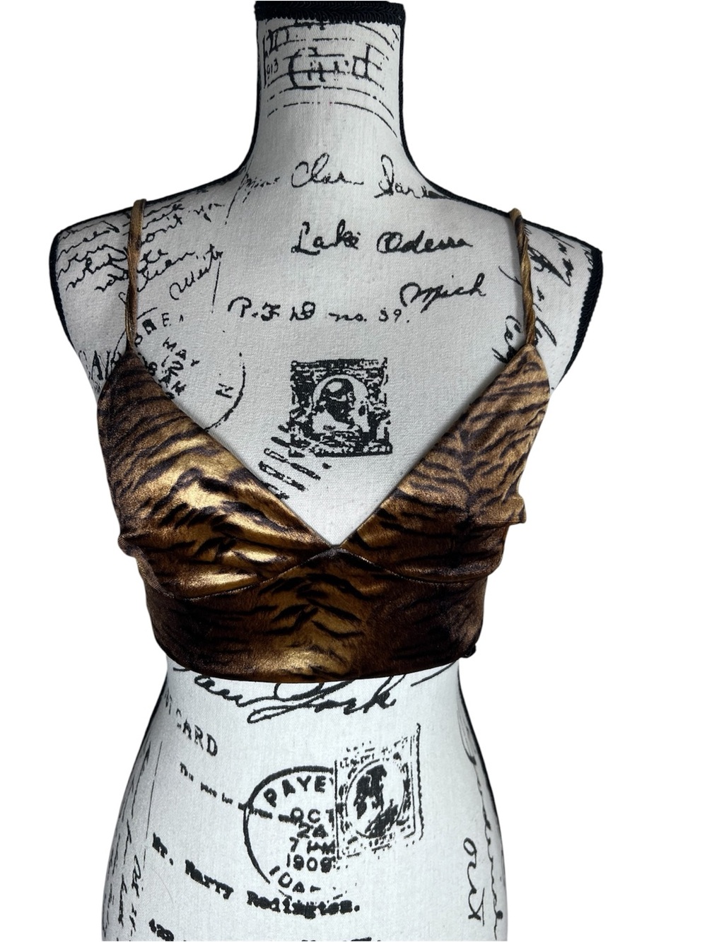 Superdown Tiger Animal Print Crop Cami Top Size S